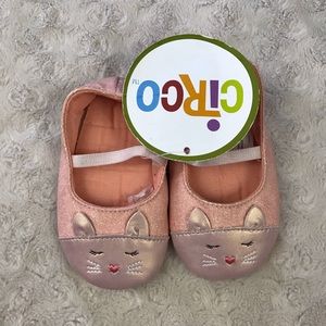 Circo Kitty Cat Flats Size 6-9 Months Pink Sparkle